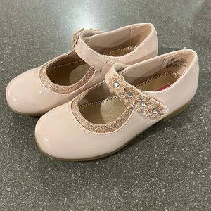 Little girls pink dress shoes